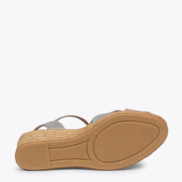 MiMaO ShopOnline CALPE – Espadrilles Artisanales à Lanières Et Boucle ARGENTÉ 6