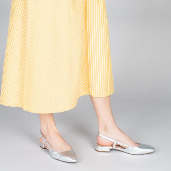 MiMaO ShopOnline BRUNCH – Chaussures à Talon Bas Et Bride Arrière ARGENTÉ 7