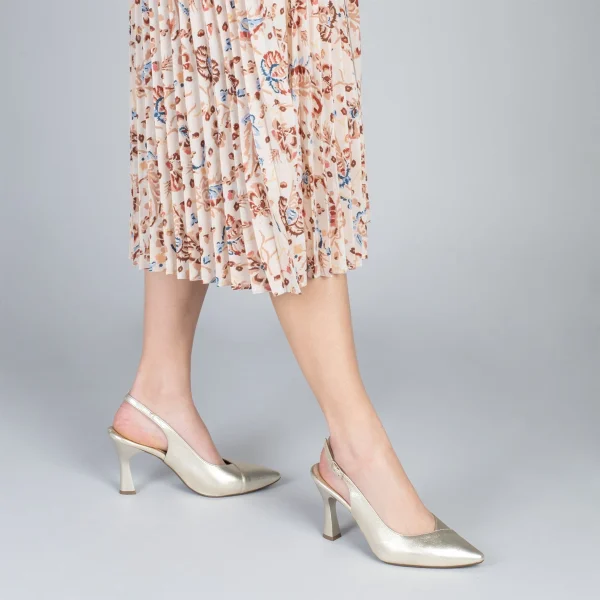 MiMaO ShopOnline GLAM À BRIDE ARRIÈRE – Chaussures à Talon En Cuir Nappa DORÉ 7