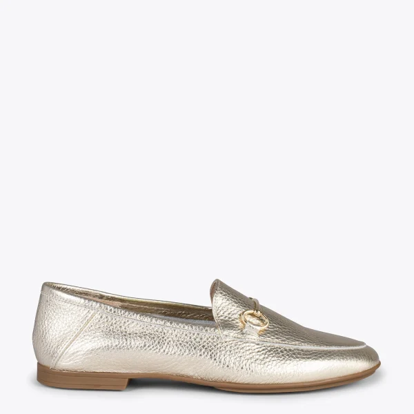 MiMaO ShopOnline STYLE – Mocassins En Cuir Avec Détail Métallique PLATINE 1