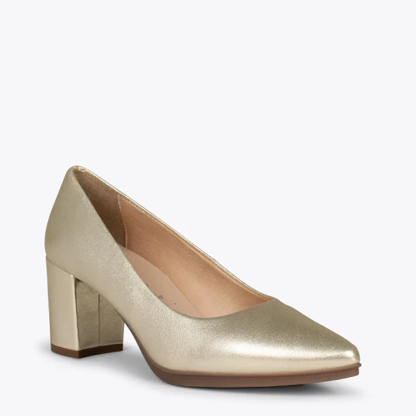 MiMaO ShopOnline URBAN S SPLASH – Chaussures à Talon Moyen DORÉ Métallisé 5