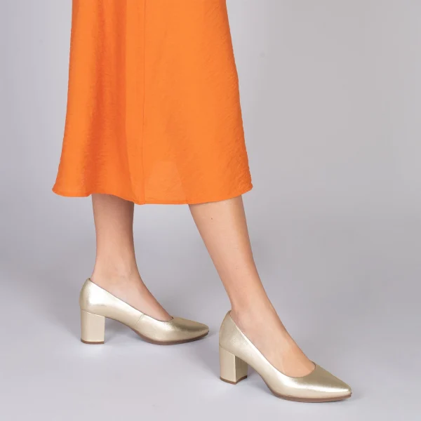 MiMaO ShopOnline URBAN S SPLASH – Chaussures à Talon Moyen DORÉ Métallisé 7