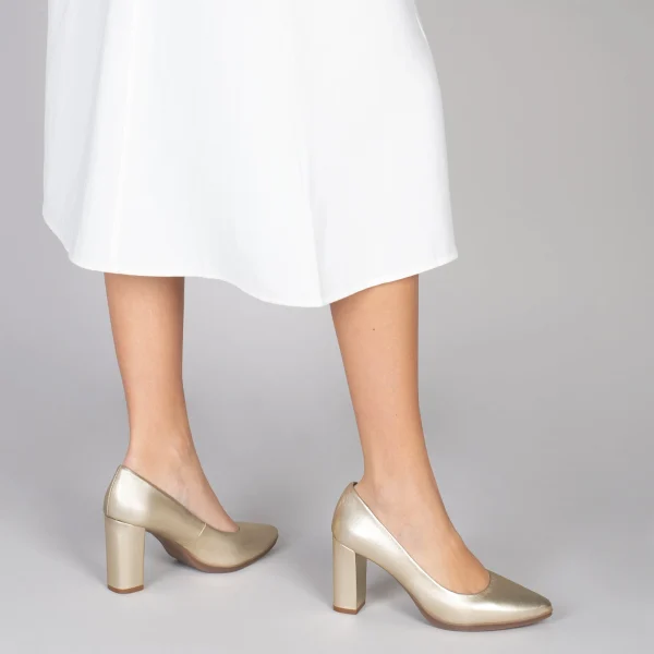 MiMaO ShopOnline URBAN SPLASH – Chaussures à Talon Haut En Cuir DORÉ Métallisé 7