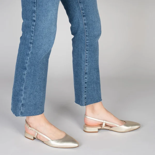 MiMaO ShopOnline BRUNCH – Chaussures à Talon Bas Et Bride Arrière DORÉ 7