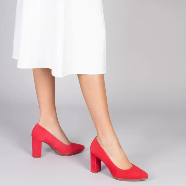 MiMaO ShopOnline URBAN – Chaussures à Talon Haut En Daim ROUGE 7