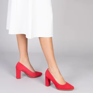 MiMaO ShopOnline URBAN – Chaussures à Talon Haut En Daim ROUGE 19