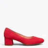 MiMaO ShopOnline URBAN ROND – Chaussures à Talon Bas En Daim ROUGE 23