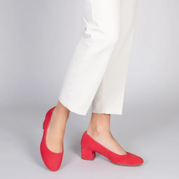 MiMaO ShopOnline URBAN ROND – Chaussures à Talon Bas En Daim ROUGE 7