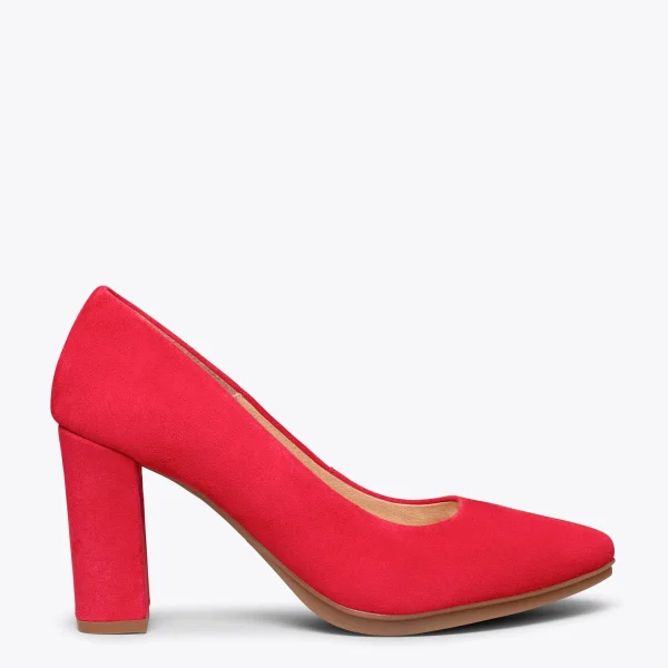MiMaO ShopOnline URBAN – Chaussures à Talon Haut En Daim ROUGE 1