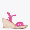 MiMaO ShopOnline HOYAMBRE – Sandales à Talon Compensé En Jute FUCHSIA 25