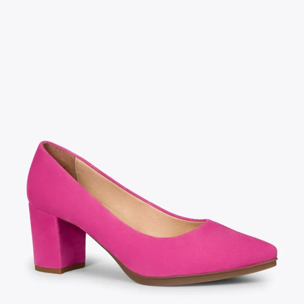 MiMaO ShopOnline URBAN S – Chaussures à Talon Moyen En Daim FUCHSIA 5