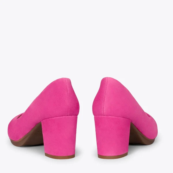 MiMaO ShopOnline URBAN S – Chaussures à Talon Moyen En Daim FUCHSIA 4