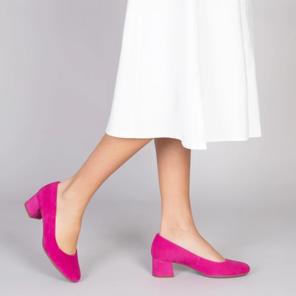 MiMaO ShopOnline URBAN ROND – Chaussures à Talon Bas En Daim FUCHSIA 7