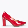 MiMaO ShopOnline URBAN VERNI – Chaussures à Talon En Cuir Verni Et Détail Métallique ROUGE 25