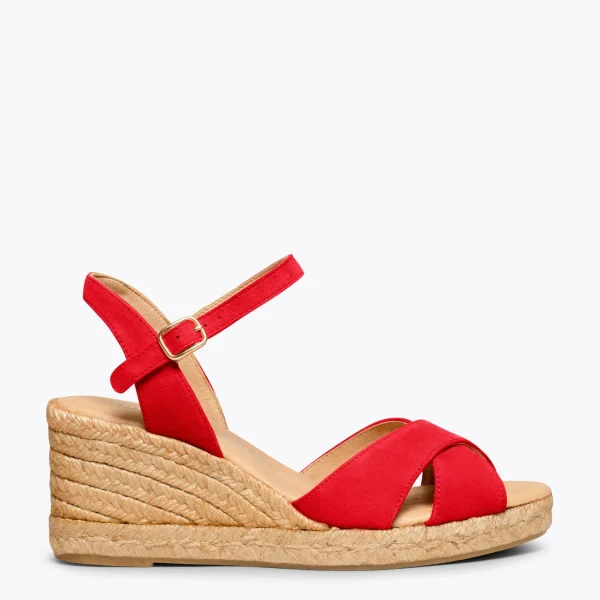 MiMaO ShopOnline CALPE – Espadrilles Artisanales à Lanières Et Boucle ROUGE 1