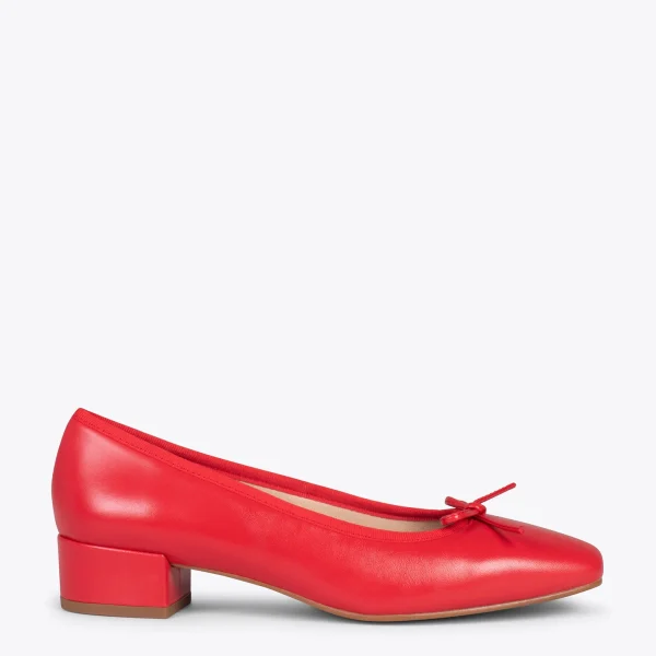MiMaO ShopOnline OPÉRA – Ballerines à Talon ROUGE 1