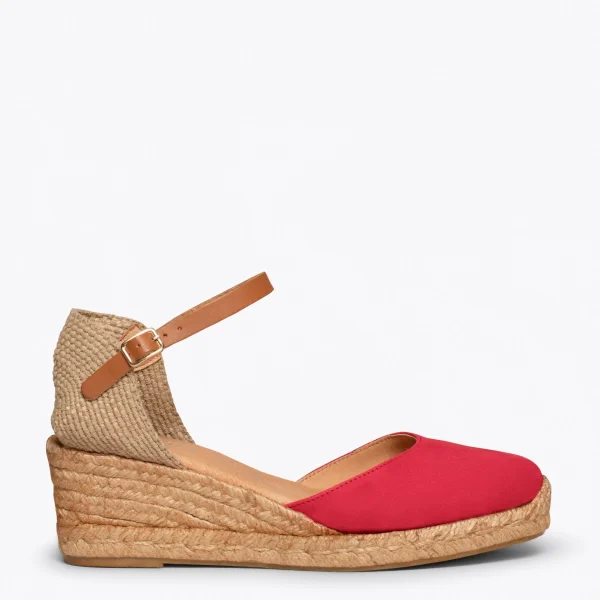 MiMaO ShopOnline ALTEA – Espadrilles à Talon Moyen ROUGE 1