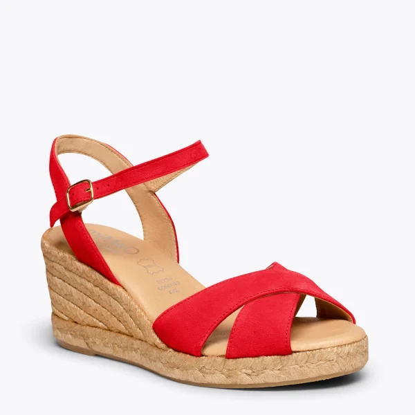 MiMaO ShopOnline CALPE – Espadrilles Artisanales à Lanières Et Boucle ROUGE 5