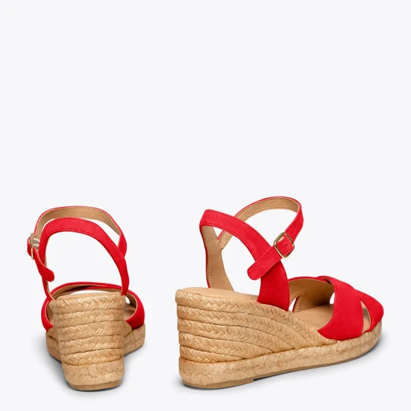 MiMaO ShopOnline CALPE – Espadrilles Artisanales à Lanières Et Boucle ROUGE 4