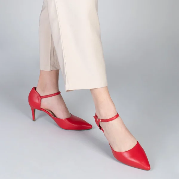 MiMaO ShopOnline DONNA – Chaussures De Soirée Confortables à Talon ROUGE 7