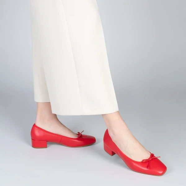 MiMaO ShopOnline OPÉRA – Ballerines à Talon ROUGE 7
