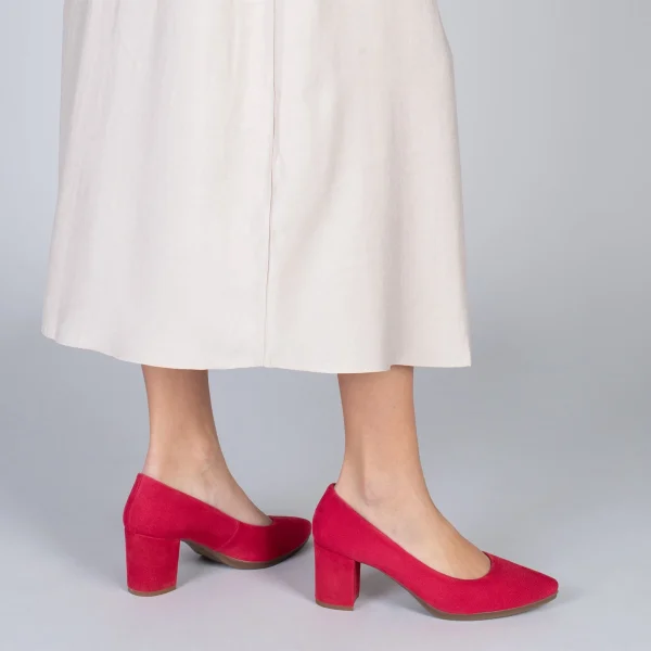 MiMaO ShopOnline URBAN S – Chaussures à Talon Moyen En Daim ROUGE 7
