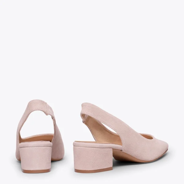 MiMaO ShopOnline URBAN LADY – Escarpins à Talon Moyen à Bride Arrière ROSE PÂLE 4