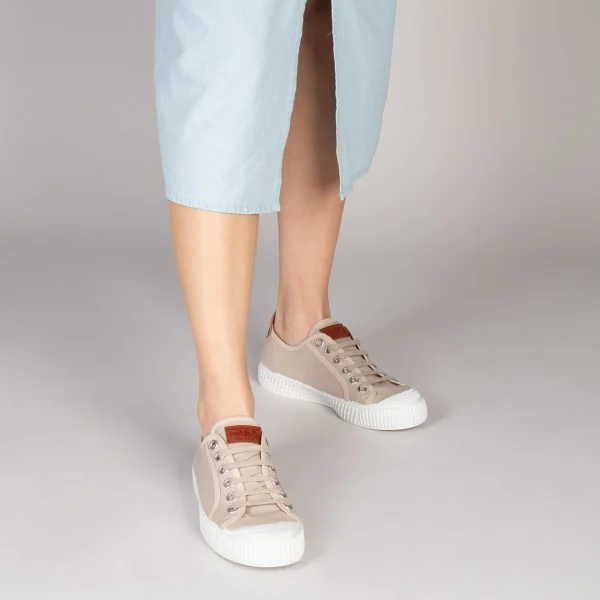 MiMaO ShopOnline BAMBA – Baskets Casual En Toile Pour Femme BEIGE 7