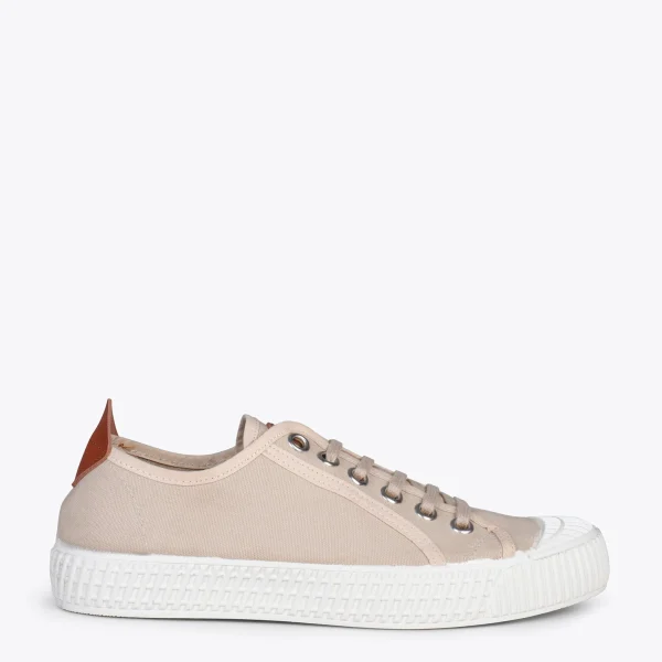 MiMaO ShopOnline BAMBA – Baskets Casual En Toile Pour Femme BEIGE 1
