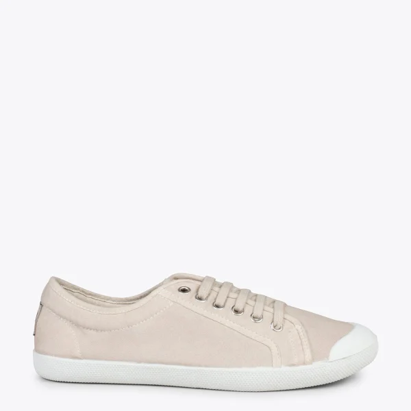 MiMaO ShopOnline BAOBAB – Tennis à Lacets En Toile De Coton De IO&GO BEIGE 1