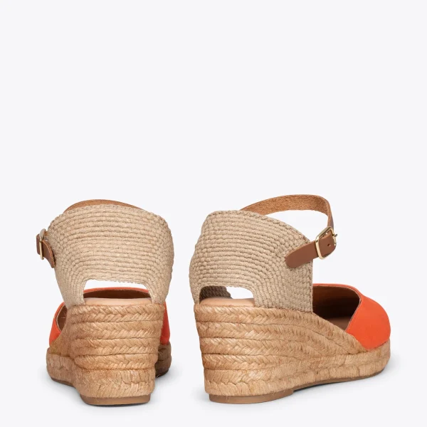 MiMaO ShopOnline ALTEA – Espadrilles à Talon Moyen ORANGE 4