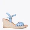 MiMaO ShopOnline HOYAMBRE – Sandales à Talon Compensé En Jute BLEU 20