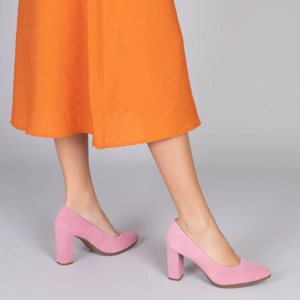 MiMaO ShopOnline URBAN – Chaussures à Talon Haut En Daim ROSE CHEWING GUM 7