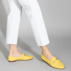 MiMaO ShopOnline STYLE – Mocassins En Cuir Avec Détail Métallique JAUNE 19