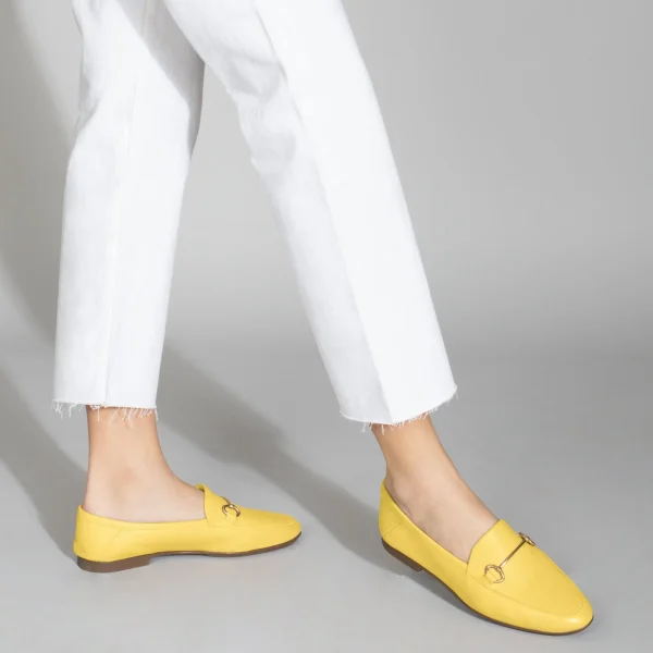 MiMaO ShopOnline STYLE – Mocassins En Cuir Avec Détail Métallique JAUNE 7