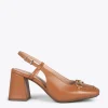 MiMaO ShopOnline MIA À BRIDE ARRIÈRE – Slingback à Talon Large CAMEL 23