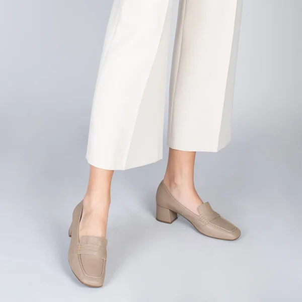 MiMaO ShopOnline ANTIFAZ – Mocassins Avec Masque à Talon Pour Femme TAUPE 7