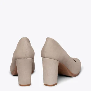 MiMaO ShopOnline URBAN – Chaussures à Talon Haut En Daim TAUPE 13