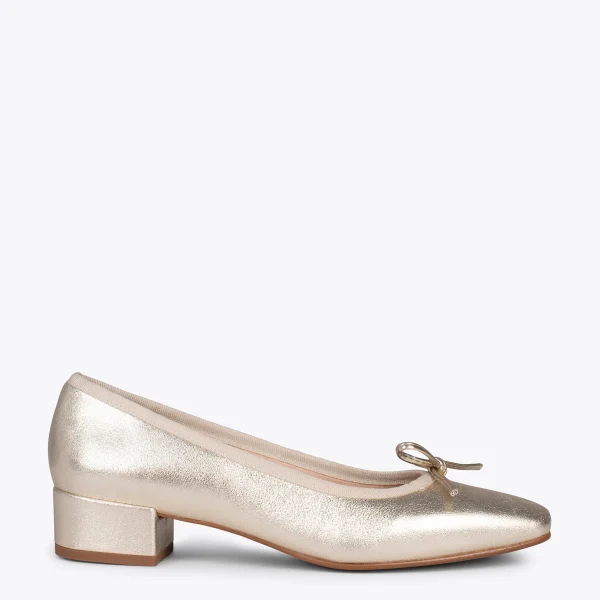 MiMaO ShopOnline OPÉRA – Ballerines à Talon DORÉ 1