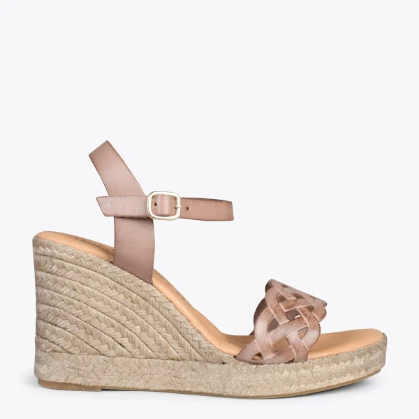 MiMaO ShopOnline OASIS – Espadrilles à Tige Tressée TAUPE 1
