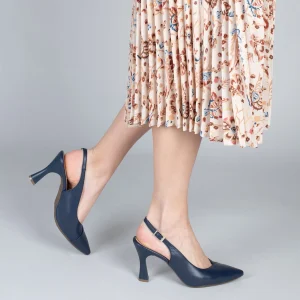 MiMaO ShopOnline GLAM À BRIDE ARRIÈRE – Chaussures à Talon En Cuir Nappa BLEU MARINE 19