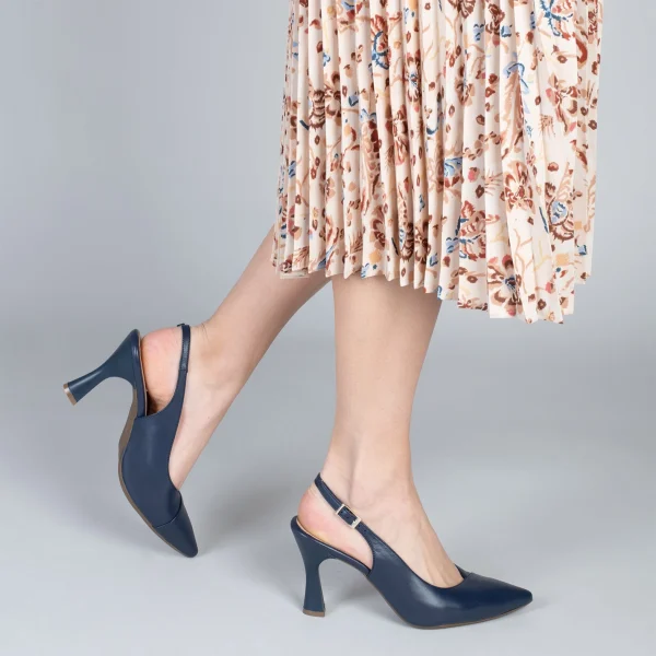 MiMaO ShopOnline GLAM À BRIDE ARRIÈRE – Chaussures à Talon En Cuir Nappa BLEU MARINE 7