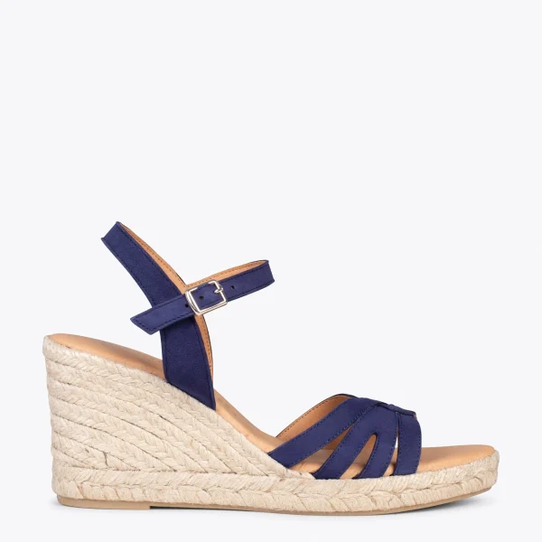 MiMaO ShopOnline HOYAMBRE – Sandales à Talon Compensé En Jute BLEU MARINE 1