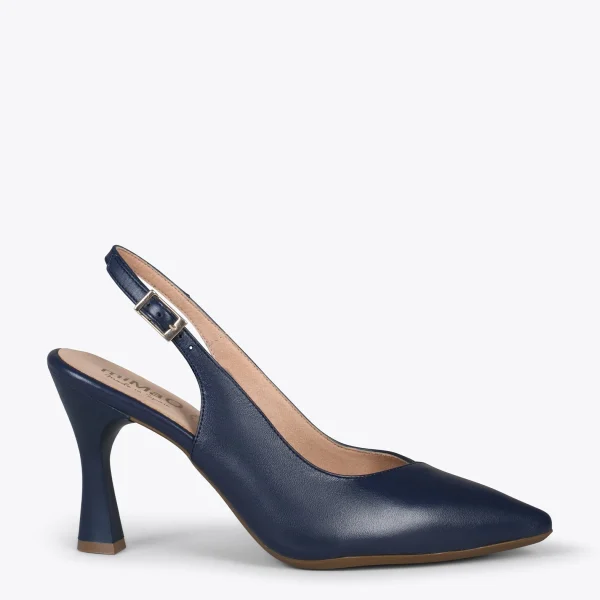 MiMaO ShopOnline GLAM À BRIDE ARRIÈRE – Chaussures à Talon En Cuir Nappa BLEU MARINE 1