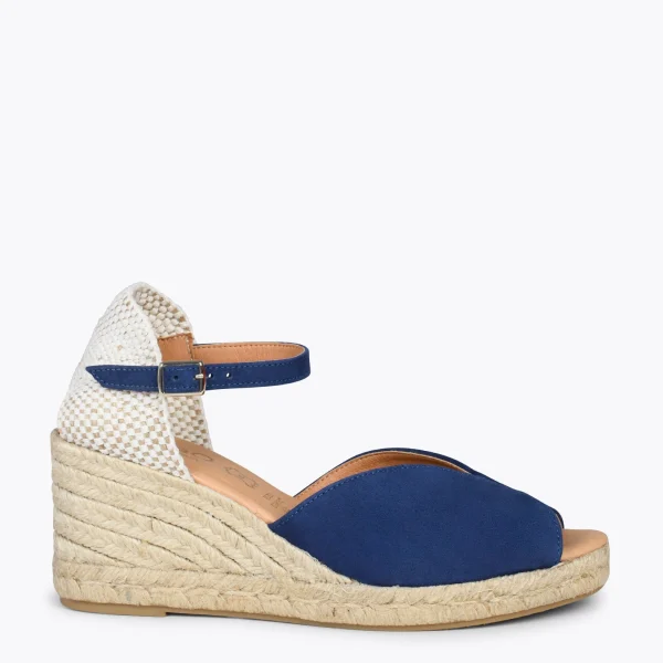 MiMaO ShopOnline SITGES – Espadrilles Compensées à Bout Ouvert BLEU MARINE 1