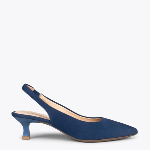 MiMaO ShopOnline URBAN KITTEN Talon Ouvert – Chaussures à Talon évasé BLEU MARINE 1