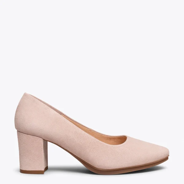 MiMaO ShopOnline URBAN S – Chaussures à Talon Moyen En Daim NUDE 1