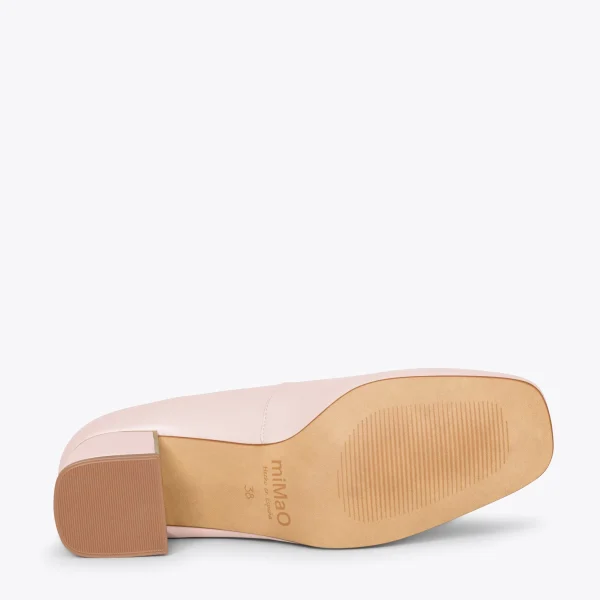 MiMaO ShopOnline Femme – Chaussures à Talon Bas Et Bout Carré NUDE 6