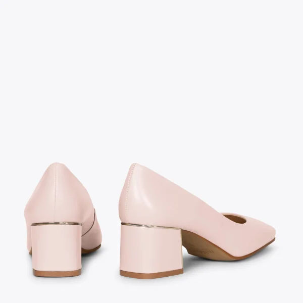 MiMaO ShopOnline Femme – Chaussures à Talon Bas Et Bout Carré NUDE 4
