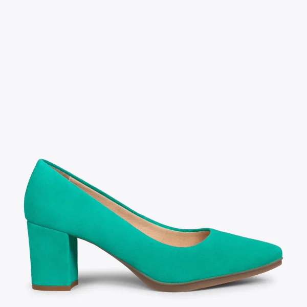 MiMaO ShopOnline URBAN S – Chaussures à Talon Moyen En Daim TURQUOISE 1